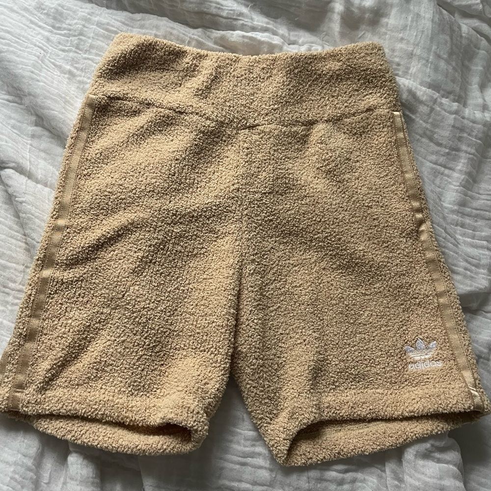 Yellow Adidas Fuzzy Shorts XS